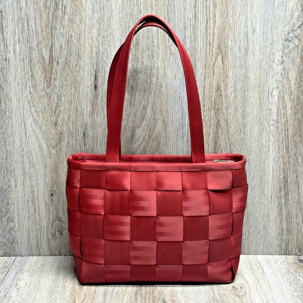 HARVEYS "The Original" Red SEATBELT BAG Shoulder Tote Zip Purse Crimson USA - Picture 3 of 16